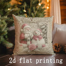 Axyaa Christmas Prints Pattern Cushion Cover for Sofa, Bedroom, Car - Decorative Pillow Cover