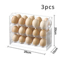 Axyaa 3-Layer Flip Egg Storage Rack for Fridge - Space Saver Egg Organizer Shelf