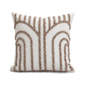 Axyaa Geometric Coffee Tassel Cushion Cover 45x45cm for Sofa, Couch, Bed