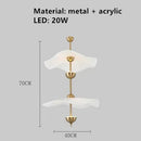 Axyaa Nordic Gold Lotus Leaf LED Chandelier for Modern Living Room & Hotel Decor