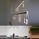 Axyaa Modern Luxury Copper LED Chandelier - Crystal Light Fixture