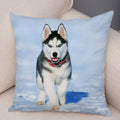 Axyaa Siberian Husky Pet Sofa Cushion Cover - Cute Dog Print Pillowcase Decor