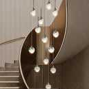Axyaa Crystal Stair Chandelier Lights - LED Ceiling Lamp for Living Room