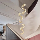 Axyaa Crystal Pendant Chandelier: Modern LED Ceiling Light for Living Room