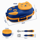 Axyaa Kids Bento Box Set Cute Cartoon Stainless Steel Leakproof Lunch Container