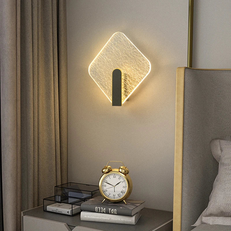 Axya Luxury LED Wall Sconce Light with Creative Crack Design and Acrylic Lampshade