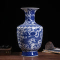 Axyaa Blue White Porcelain Vase Antique Chinese Ceramic Home Decor Flower Arrangement