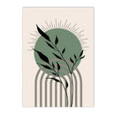 Modern Boho Sun Leaves Wall Art Canvas Print for Living Room Decor by Axyaa