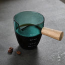 Axyaa Glass Espresso Milk Pitcher with Wood Handle