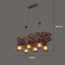 Axyaa Industrial Glass & Wood Chandelier - Retro Style for Restaurants, Bars & Coffee Shops
