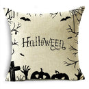 Axyaa Halloween Pumpkin Owl Bat Linen Throw Pillowcase