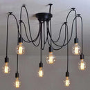 Axyaa Black Spider Chandelier: Vintage Industrial Pendant Light for Farmhouse Dining Room