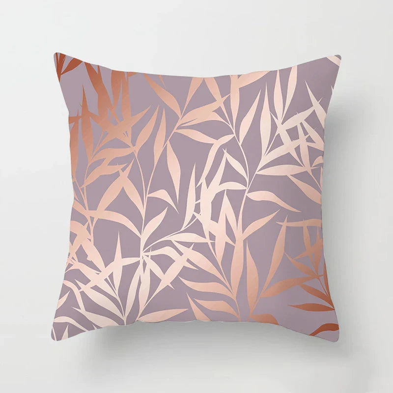 Axyaa Pink Geometric Print Decor Pillow Cover for Modern Luxury Home
