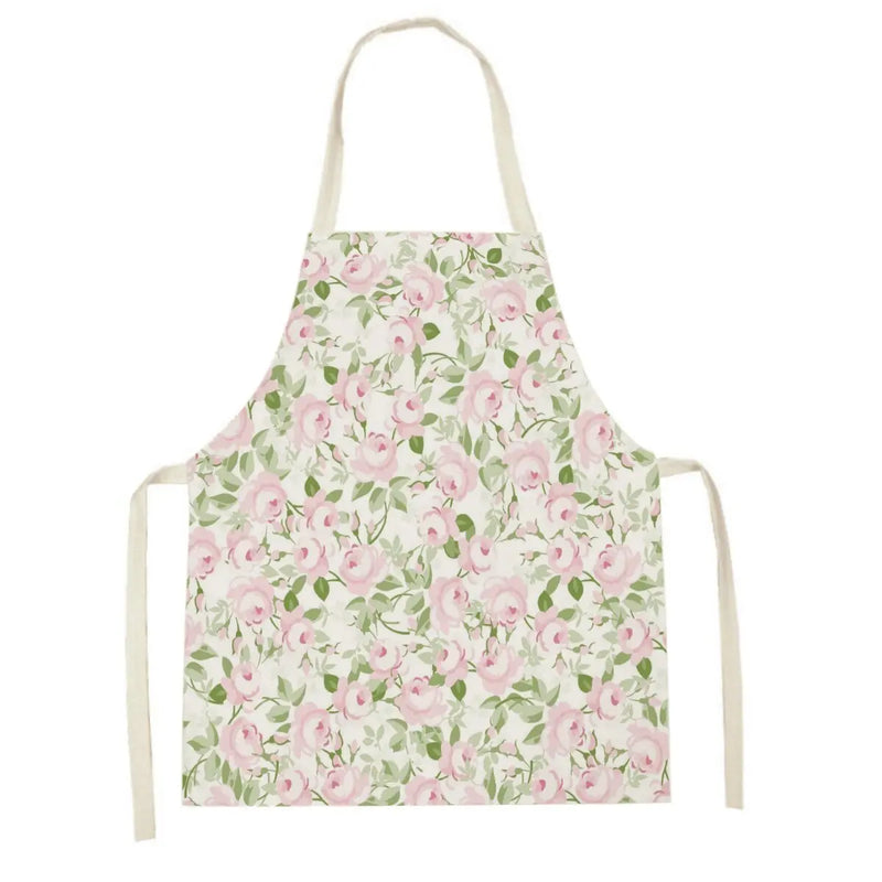 Axyaa Pink Tulip Kitchen Apron for Men and Women - Minimalist Floral Plant Design