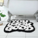Axyaa Cute Tufted Bath Mats, Black & White Fun Carpet Rug, Bedroom & Living Room Gift Mats