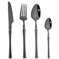 Axyaa Stainless Steel Cutlery Set - 4Pcs Western Dinnerware Knife Fork Spoon Teaspoon