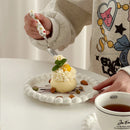 Axyaa Korean Pearl Ceramic Plates - Set of 6/8 inch Luxury Kitchen Tableware