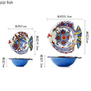 Axyaa Fish-Shaped Ceramic Bowl for Fruit Salad, Soup, Dessert, Snacks, Noodles - Restaurant Tableware