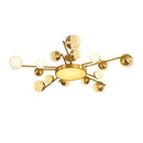 Axyaa Gold Crystal Pendant Light - Modern Dimmable Bedroom Hanging Lamp