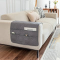 Axyaa Armrest Pad Storage Layer Modern Sofa Cover Khaki Gray