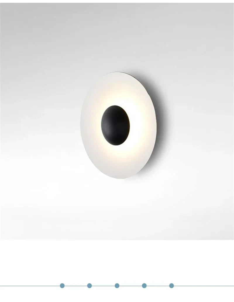 Axyaa Round Nordic Wall Sconce: Aluminum Modern Fashion Light for Bedroom