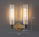 Axyaa Retro Nordic Iron LED Wall Lamp in Golden with Glass Background