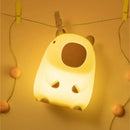Axya Silicone Capybara Night Light for Kids: USB Rechargeable Touch Lamp with Timing Function
