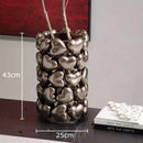 Axyaa Heart Ceramic Vase with Artificial Flowers for Desk Decoration