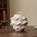 Axyaa Wave Ceramic Vase Desk Decoration with Artificial Flowers