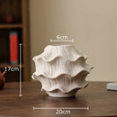 Axyaa Wave Ceramic Vase Desk Decoration with Artificial Flowers