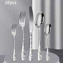 Axyaa 20-Piece Stainless Steel Western Style Tableware Set for Hotels & Steakhouses
