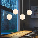 Axya Milk White Glass Ball Pendant Chandelier