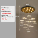 Axyaa Modern LED Lotus Leaf Chandelier with Remote for Apartment Staircase