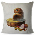 Axyaa Watercolor Animal Pillowcase - Cute Cartoon Design for Living Room Sofa