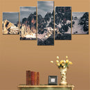 Axyaa Mountain Peak Nature Canvas Wall Art Print - Golden Hour Landscape Home Decor