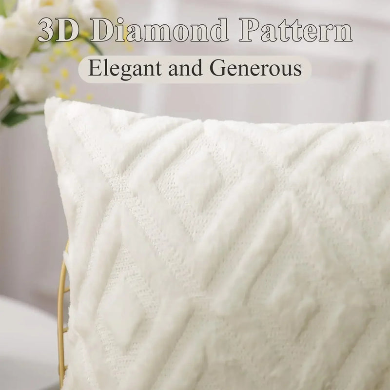 Axyaa Soft Faux Fur Velvet 18x18 Decorative Throw Pillow Covers