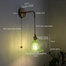 Axyaa Nordic Copper Glass LED Wall Lights Fixture for Balcony Bathroom Bedroom