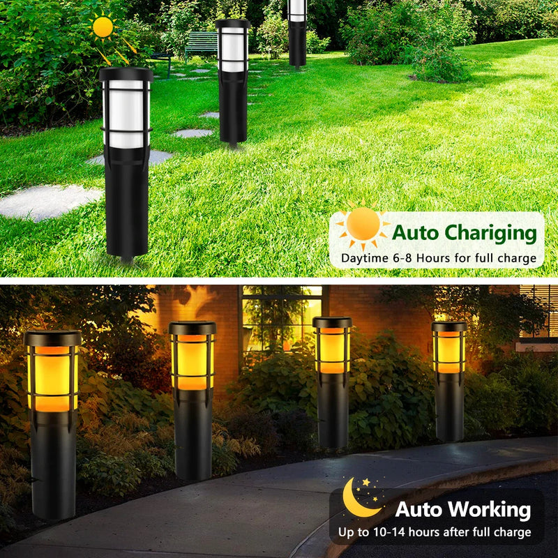 Axyaa Solar Flame RGB Pathway Lights for Outdoor Landscape Decor