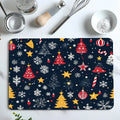 Christmas Tree Snow Stars Drying Mat - Non-Slip Absorbent Kitchen Placemat by Axyaa