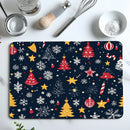 Christmas Tree Snow Stars Drying Mat - Non-Slip Absorbent Kitchen Placemat by Axyaa