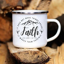 Axyaa Strong Beautiful Christian Enamel Coffee Cup, Vintage Outdoor Travel Mug