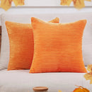 Axyaa Striped Corduroy Rust Pillow Covers for Fall Decor - Various Sizes