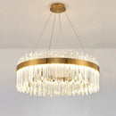 Axyaa Gold Crystal Pendant Chandelier for Living Room Dining Kitchen Indoor Lighting