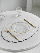 Axya Shell Tray Dining Table Insulating Mat Flower Trimmed Placemats