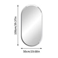 Axyaa Silver Glass Oval Beveled Edge Bathroom Vanity Mirror