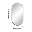 Axyaa Silver Glass Oval Beveled Edge Bathroom Vanity Mirror