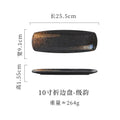 Axyaa Ceramic Rectangular Sushi Plate Folded Edge Dim Sum Tray