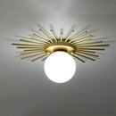 Axyaa Glass Globe Ceiling Light Fixture Gold - Modern Hallway Kitchen Bedroom Lighting