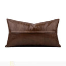 Axyaa High-End Horsehair Splicing Waist Pillow, French Retro, Brown Coffee Gray
