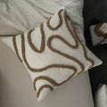 Axyaa 45x45cm Line Tufted Chenille Pillow Cover for Indoor Living Room Sofa